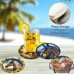 Zythron 8 PCS Diamond Art Coasters Horse Diamond Painting Coasters Kits Horse with Holder Cork Pads DIY for Beginners, Adults, Diamonds Art Crafts Supplies 4x4 in