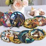 Zythron 8 PCS Diamond Art Coasters Horse Diamond Painting Coasters Kits Horse with Holder Cork Pads DIY for Beginners, Adults, Diamonds Art Crafts Supplies 4x4 in