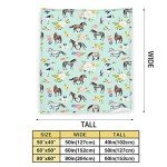 Horse Throw Blanket Super Soft Warm Floral Horse Blanket for Girls Kids, Cozy Plush Fleece Farm Stuffed Animal Horse Gifts Bedding Blanket for Women Bed Couch Sofa 40"x50"