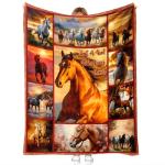 LuxeCove Horse Lover Gift, Horse Throw Blanket, Western Cowgirl Room Decor for Girls & Women, 50'' x 60'', Cozy Equestrian Accent for Bed & Couch, Farmhouse Birthday Christmas Mother's Day