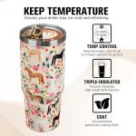 30 oz Horse Tumbler with Handle and Flip Straw, Vacuum Insulated Water Bottle Stainless Steel, Leak Proof Travel Coffee Mug Gifts for Horse Lover, Cute Floral Cup for Home Office Car Outdoors Sports