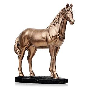QLFJ-FurDec Horse Sculpture Statue, Polyresin Decorative Horse Ornament, Collectible Horse Figurine for Home, Office, Desktop