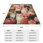 amepay Cute Cat Blanket Gifts for Floral Lovers Girls Women Kitten Flower Flannel Throw Blankets for Home Couch Bed Sofa Soft Christmas Lightweight Decor All Season 60x50 Inches