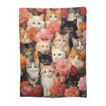 amepay Cute Cat Blanket Gifts for Floral Lovers Girls Women Kitten Flower Flannel Throw Blankets for Home Couch Bed Sofa Soft Christmas Lightweight Decor All Season 60x50 Inches