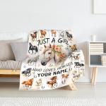 PUREGIFTS Personalized Horse Blanket for Girls - 40" x 50" Inches Cute Throw Blanket for Kids Boys - Warm Cozy Throws for Sofa, Crib & Bed