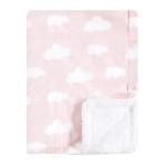 Hudson Baby Unisex Baby Plush Mink and Sherpa Blanket, Girl Farm Animals, One Size