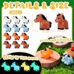 Shappy 80 Pcs Luminous Mini Horse Figurines Resin Miniature Cute Animals Mini Figurines Horse Glow in The Dark Ornament for Garden Accessories Landscape Cake DIY(Luminous)