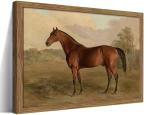 Wood Framed Vintage Horse Wall Art, Small Rustic Antique Animal Canvas Wall Decor Paintings, Retro Nature Horse Pictures Posters Prints for Living Room Bedroom Farmhouse Decor 8x10 Inch