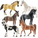 THINKBAY 6PCS 6" Large Horse Figurines Animal Toys for Kids, Realistic Plastic Farm Animal Figurines Toys for Toddlers, Horse Party Favors Birthday Gift Cake Toppers for Boys Girls