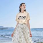 Horse Shirts for Women Vintage Rodeo Western Graphic Tshirt Casual Short Sleeve Animal Tee Tops Apricot