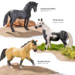 THINKBAY 6PCS 6" Large Horse Figurines Animal Toys for Kids, Realistic Plastic Farm Animal Figurines Toys for Toddlers, Horse Party Favors Birthday Gift Cake Toppers for Boys Girls
