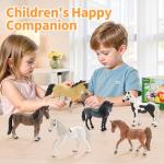 THINKBAY 6PCS 6" Large Horse Figurines Animal Toys for Kids, Realistic Plastic Farm Animal Figurines Toys for Toddlers, Horse Party Favors Birthday Gift Cake Toppers for Boys Girls
