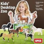 THINKBAY 6PCS 6" Large Horse Figurines Animal Toys for Kids, Realistic Plastic Farm Animal Figurines Toys for Toddlers, Horse Party Favors Birthday Gift Cake Toppers for Boys Girls