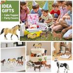 THINKBAY 6PCS 6" Large Horse Figurines Animal Toys for Kids, Realistic Plastic Farm Animal Figurines Toys for Toddlers, Horse Party Favors Birthday Gift Cake Toppers for Boys Girls