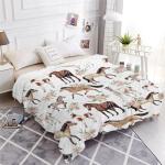 Horse Rose Blanket for Boys Girls, Flowers Kids Throw Blanket Gift for Child, Fluffy Cozy Soft Lightweight Blankets for Bed Office, 40x50 Inches