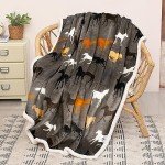 Catalonia Horse Print Sherpa Fleece Throw Blanket, Soft Mink Plush Couch Blanket, Fuzzy Fluffy Comfy Warm Throws, Gift for Her, Horse Gifts for Women, 50x60 inches