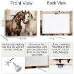 TBT Vintage Horse Decor Farm Animals Horse Gifts Canvas Wall Art Wall Decor Country Framed Posters Art Prints Artwork Pictures for Farmhouse Home Kitchen Living Room Office Decorative