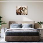 TBT Vintage Horse Decor Farm Animals Horse Gifts Canvas Wall Art Wall Decor Country Framed Posters Art Prints Artwork Pictures for Farmhouse Home Kitchen Living Room Office Decorative