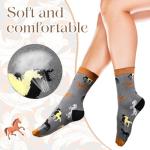 Watersay 4 Pcs Christmas Horse Gifts, Horse Print Gifts for Girl Women Include 11oz Horse Tumbler Women's Horse Socks Horse Notebook with Ballpoint Pen for Christmas Horse Lovers Gift