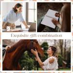 Watersay 4 Pcs Christmas Horse Gifts, Horse Print Gifts for Girl Women Include 11oz Horse Tumbler Women's Horse Socks Horse Notebook with Ballpoint Pen for Christmas Horse Lovers Gift