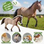 THINKBAY 35 PCS Horses Toys Set for Kids, Solid Realistic Horse Stable Playset Barn Toys for Girls, Ideal Birthday Farm Animals Gift for Toddlers