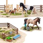 THINKBAY 35 PCS Horses Toys Set for Kids, Solid Realistic Horse Stable Playset Barn Toys for Girls, Ideal Birthday Farm Animals Gift for Toddlers
