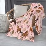Horse Throw Blanket 50"x40" Fuzzy Soft Cozy Horses Blankets Soft Throws Warm Lightweight Plush Fleece Throw Blanket for Kids Men Women Gift Bed Couch Sofa