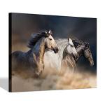 SD SOFT DANCE Horses Running Painting Wall Art: Wild Horse Canvas Picture Wild Animal Print Artwork for Bedroom Living Room Office Wall Decor (16" x 11" x 1 Panel)