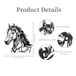 Metal Horse Wall Art, Western Horses Silhouette Black Metal Sign, Rustic Farmhouse Pony Decor for Bedroom, Living Room, Ranch, Home