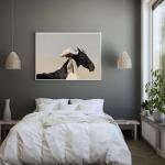 Farmhouse Wall Decor Black Woman Wall Art Horse Riding Wall Art Minimalist Woman Picture Equestrian Wall Decor 16x24Inch Unframed African Style Portrait Art Print for Living Room Bedroom Office Home