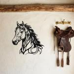 Metal Horse Wall Art, Western Horses Silhouette Black Metal Sign, Rustic Farmhouse Pony Decor for Bedroom, Living Room, Ranch, Home