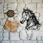Metal Horse Wall Art, Western Horses Silhouette Black Metal Sign, Rustic Farmhouse Pony Decor for Bedroom, Living Room, Ranch, Home