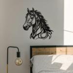 Metal Horse Wall Art, Western Horses Silhouette Black Metal Sign, Rustic Farmhouse Pony Decor for Bedroom, Living Room, Ranch, Home