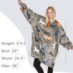 Catalonia Horse Print Oversized Blanket Hoodie Sweatshirt, Wearable Fleece Pullover for Adults Men Women
