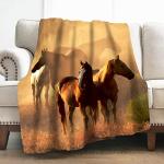 Levens Horse Blanket Gifts for Men Women Boys Decor for Home Bedroom Living Room Lounge Office Dorm, Soft Cozy Vintage Lightweight Throw Plush Blankets Brown 50"x60"