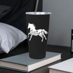 Wisedeal Floral Horse Stainless Steel Mug Black 20 Oz - Keeps Drinks Hot for About 5 Hours and Cold for Up to 12 Hours, Christmas and Birthday Gifts, Perfect for Cafes Offices and Home Use