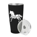 Wisedeal Floral Horse Stainless Steel Mug Black 20 Oz - Keeps Drinks Hot for About 5 Hours and Cold for Up to 12 Hours, Christmas and Birthday Gifts, Perfect for Cafes Offices and Home Use