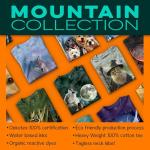 The Mountain Horses and Sun Shirt for Men, Animal Graphic Tees Men, Western Nature Oversized Casual T-Shirt, XL Gold