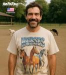 Horse Heavy Metal Tshirt for Men & Women, Farm Animal Lover - 100% Natural Undyed Cotton