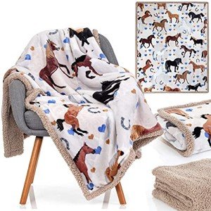 Horse Blanket - 50x60 Inch Luxuriously Soft Horse Throw Blanket - Most Beloved Horse Gifts for Girls, Women, and Horse Lovers Everywhere