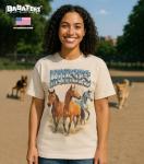 Horse Heavy Metal Tshirt for Men & Women, Farm Animal Lover - 100% Natural Undyed Cotton