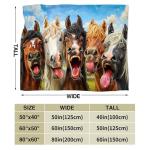 Funny Horses Blanket Horse Throw Blanket Horse Gifts and Decor Funny Animal Blanket for Girls Women Men Boys Soft Warm Cozy Fleece Blanket for Couch Sofa ​Bed 50"x40"