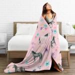 Western Horse Throw Blanket - Soft Plush Fleece Farm Animal Blankets- Cozy Horse Stuffed Gifts for Women Girls Kids 40"X50"
