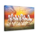 Seven Lucky Running Wild Horses Wall Art Animal Posters 7 Horses Running Painting 2 Canvas Poster Bedroom Decor Sports Landscape Office Room Decor Gift Frame-style Frame-style12x18inch(30x45cm)