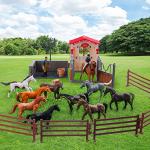 JOKFEICE Horse Figures 18PCS Plastic Miniature Animal Toys for Science Project, Learning Educational Toys, Cake Topper Birthday for Kids Toddlers