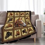 Racing Horses Blanket - Soft Warm Cozy Fleece Throw for Couch, Sofa, Bed - 50"x40" - Gifts for Girls, Boys, Men, Women, Kids, Adults