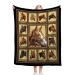Racing Horses Blanket - Soft Warm Cozy Fleece Throw for Couch, Sofa, Bed - 50"x40" - Gifts for Girls, Boys, Men, Women, Kids, Adults