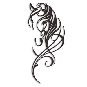JBCHUCI Metal Horse Wall Art - Western Equestrian Line Art & Dynamic Metal Wall Sculptures, Horse Wall Decor for Home Bedroom, Bathroom, Living Room (15.7x 7.2 Inch)