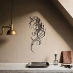 JBCHUCI Metal Horse Wall Art - Western Equestrian Line Art & Dynamic Metal Wall Sculptures, Horse Wall Decor for Home Bedroom, Bathroom, Living Room (15.7x 7.2 Inch)