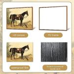 HLNIUC Rustic Farmhouse Horse Wall Art(12'X16') Dog Art Prints Canvas Wall Oil Painting Framed Vintage Wall Art for Room Office(Large Size)